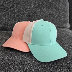 Mint and Pink Baseball Caps